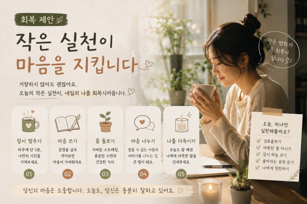 회복 제안 – 작은 실천이 마음을 지킵니다