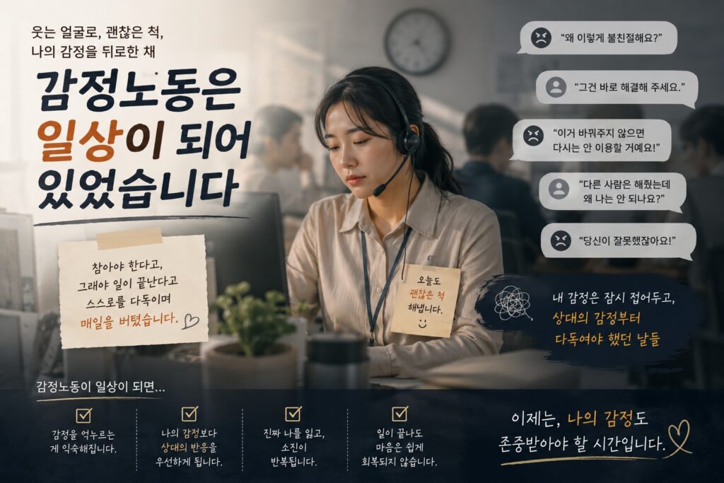 감정노동은 일상이 되어 있었습니다