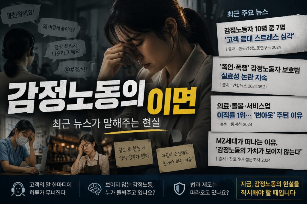 감정노동의 이면 – 최근 뉴스가 말해주는 현실
