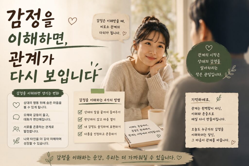 감정을 이해하면, 관계가 다시 보입니다