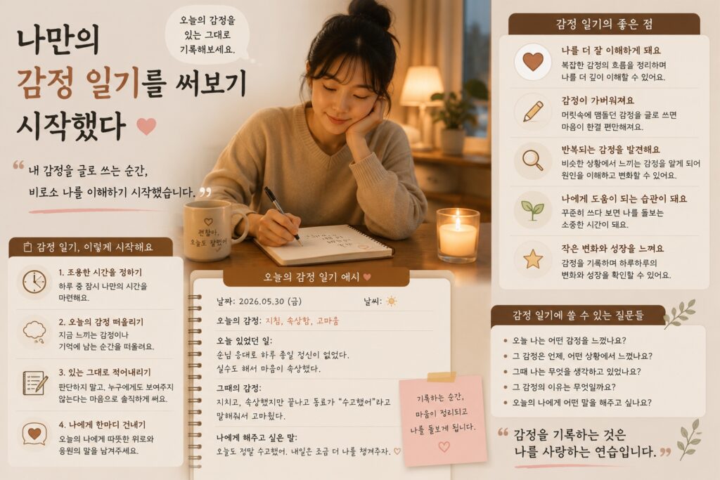 나만의 감정 일기를 써보기 시작했다