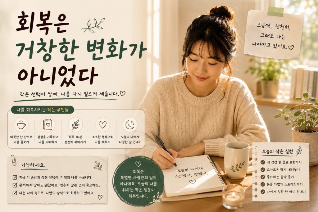 회복은 거창한 변화가 아니었다