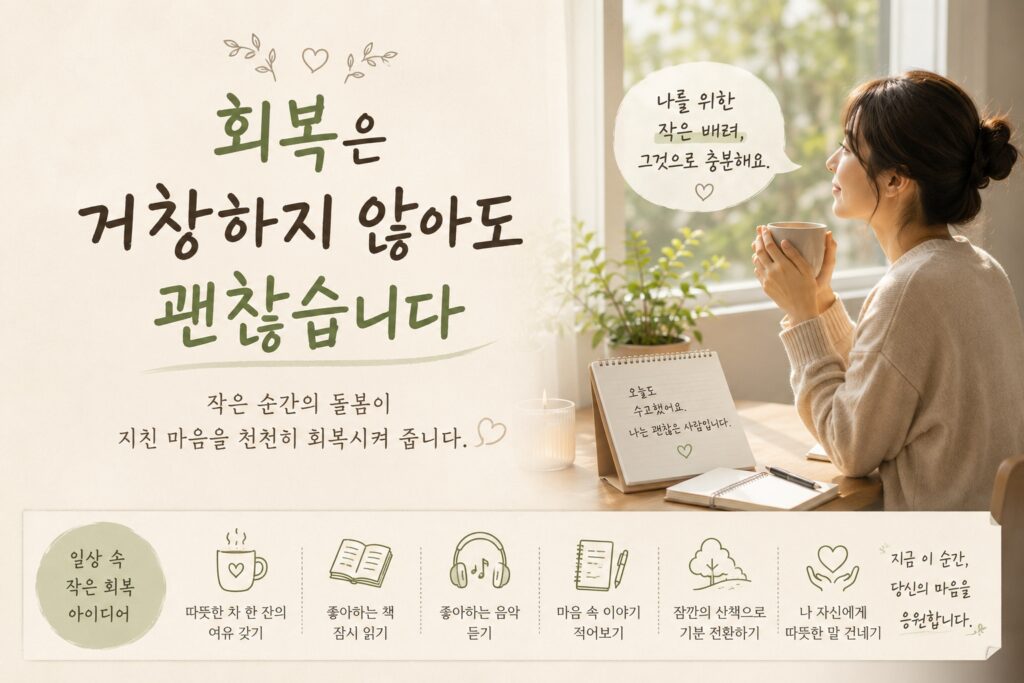회복은 거창하지 않아도 괜찮습니다