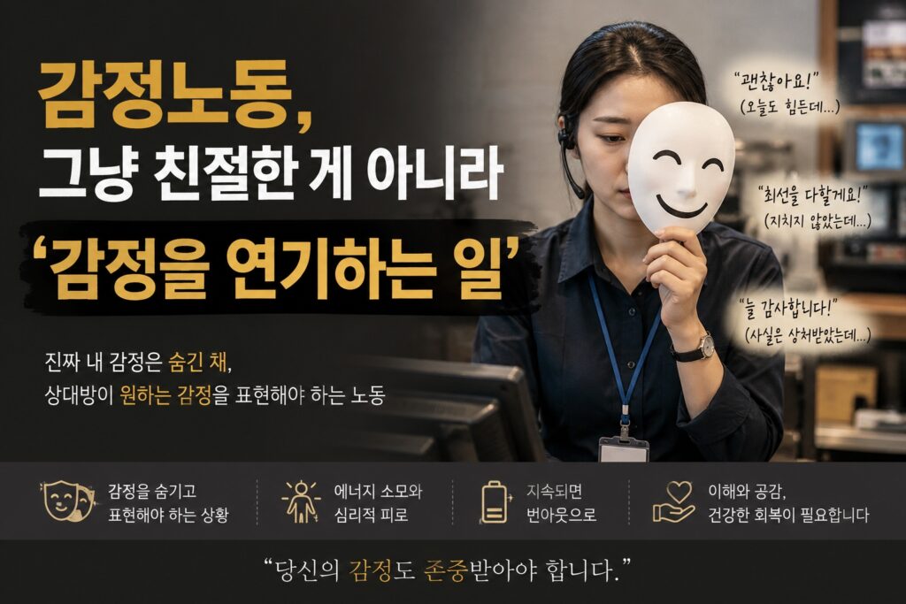 감정노동, 그냥 친절한 게 아니라 ‘감정을 연기하는 일’