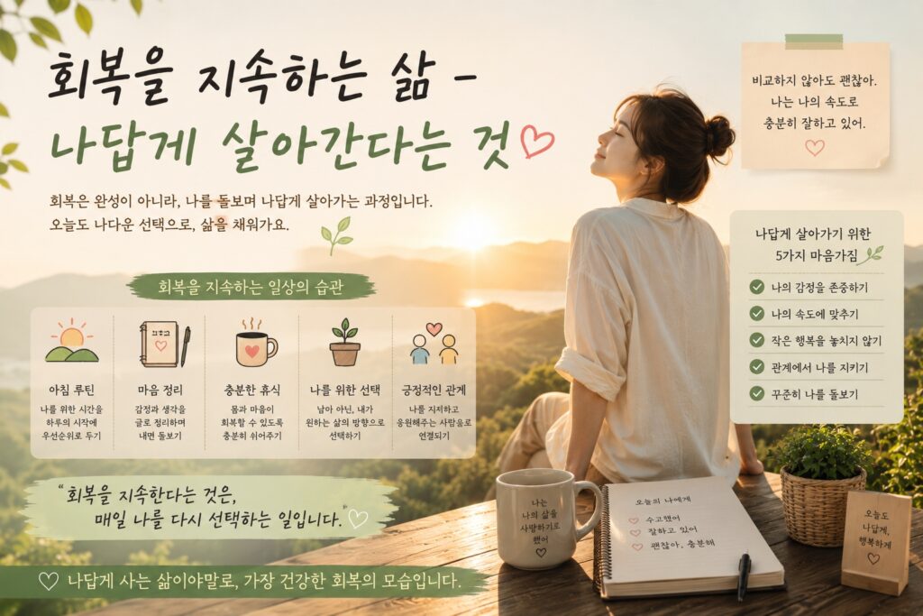 회복을 지속하는 삶 – 나답게 살아간다는 것