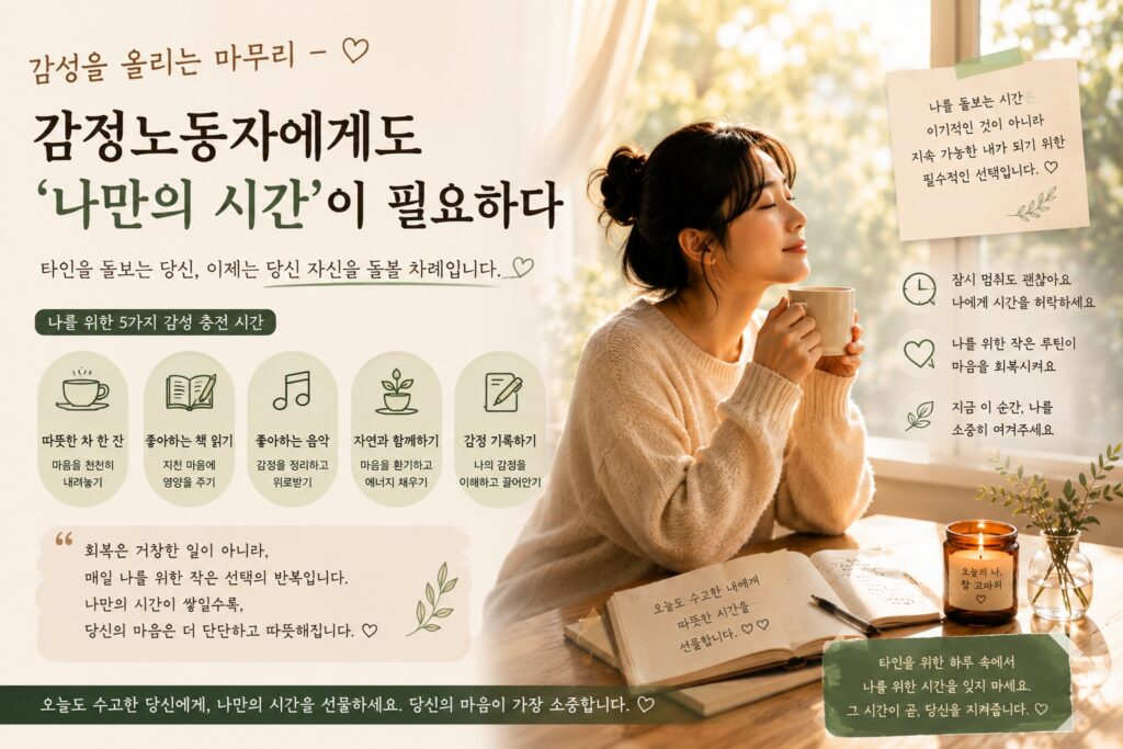 감성을 올리는 마무리 – 감정노동자에게도 ‘나만의 시간’이 필요하다
