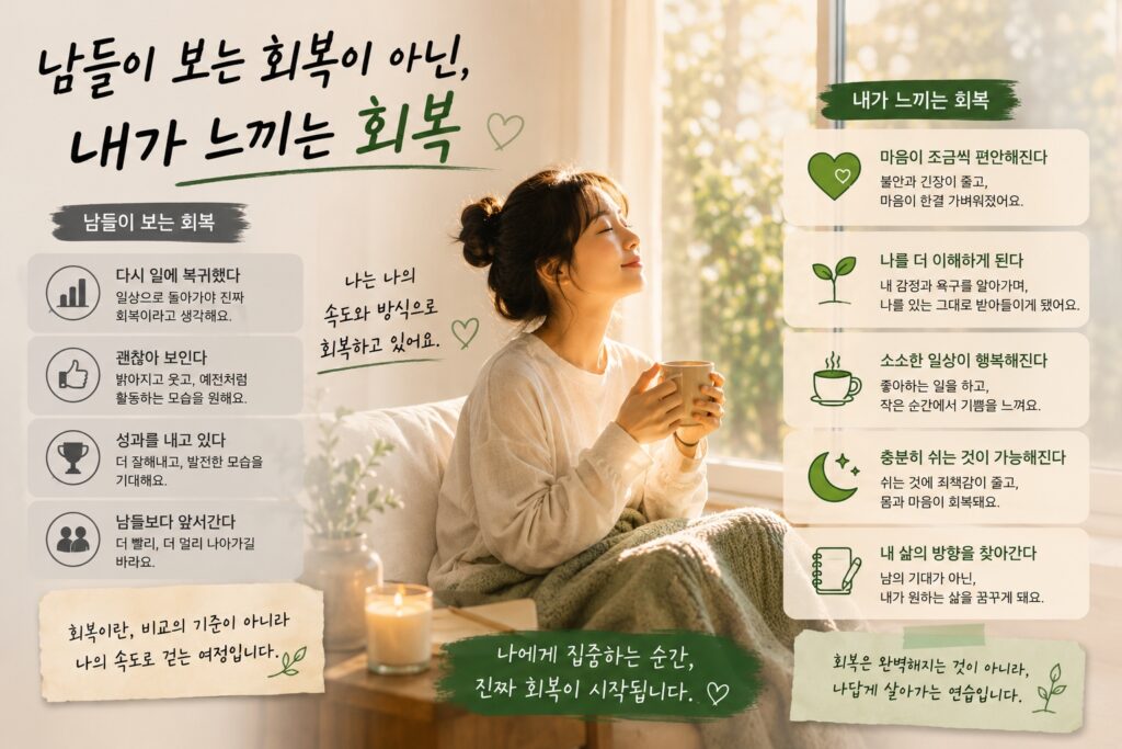 남들이 보는 회복이 아닌, 내가 느끼는 회복