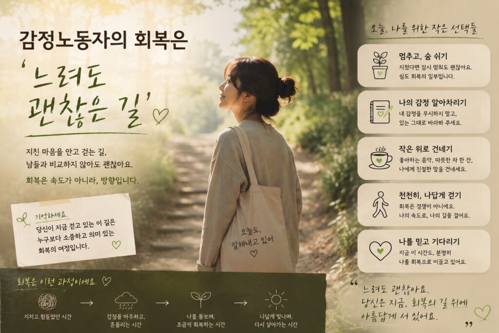 감정노동자의 회복은 '느려도 괜찮은 길'