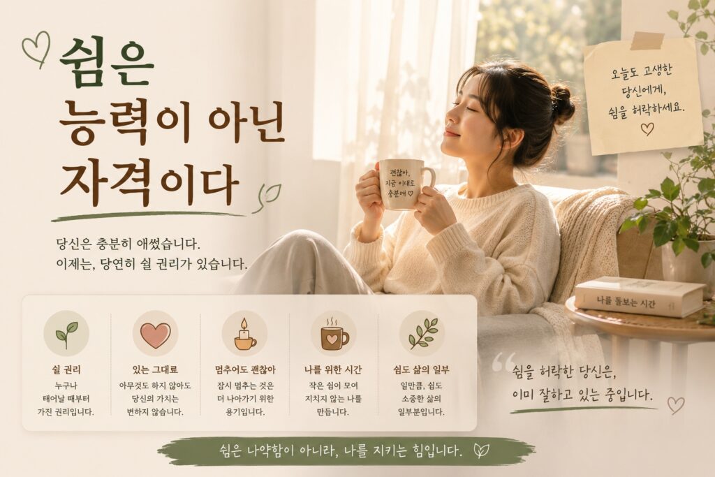 쉼은 능력이 아닌 자격이다