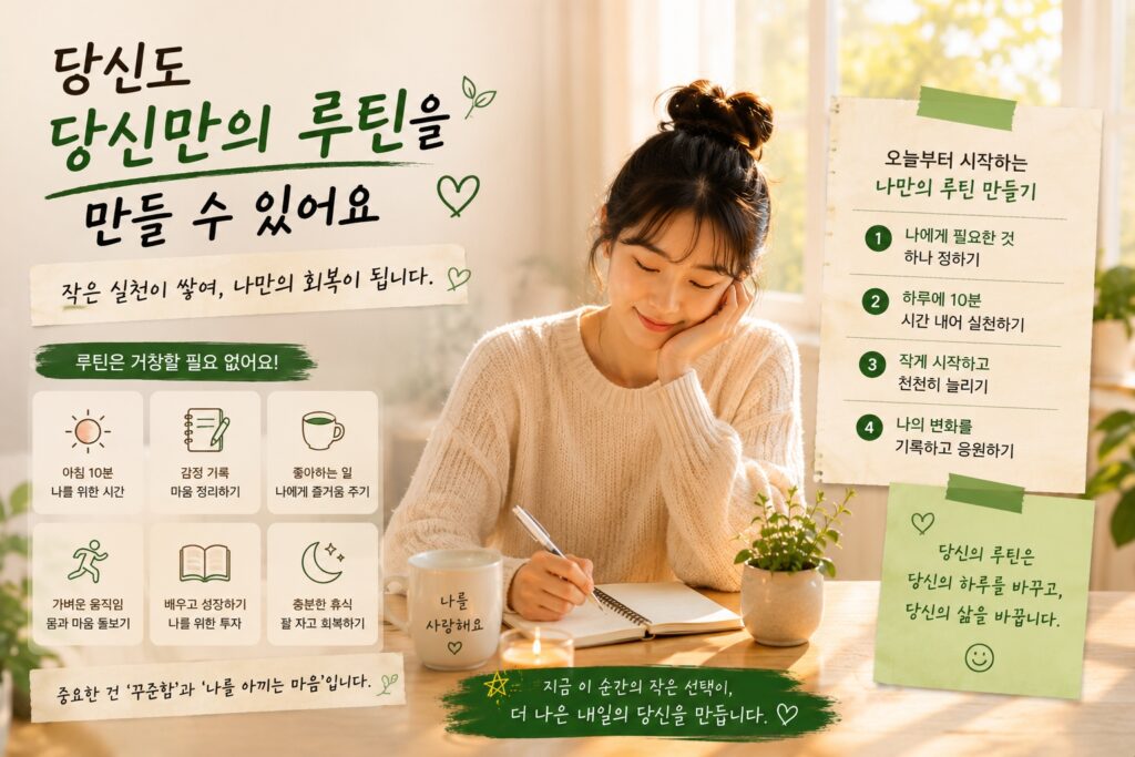 당신도 당신만의 루틴을 만들 수 있어요
