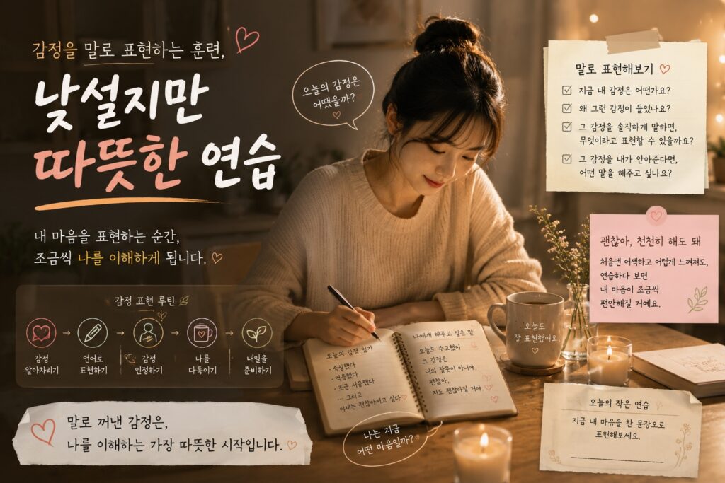 감정을 말로 표현하는 훈련, 낯설지만 따뜻한 연습