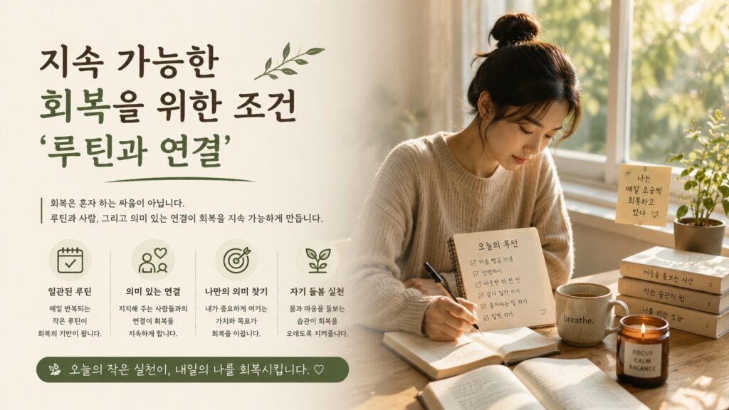 지속 가능한 회복을 위한 조건 – ‘루틴과 연결’