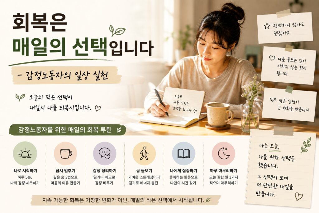 회복은 매일의 선택입니다 – 감정노동자의 일상 실천