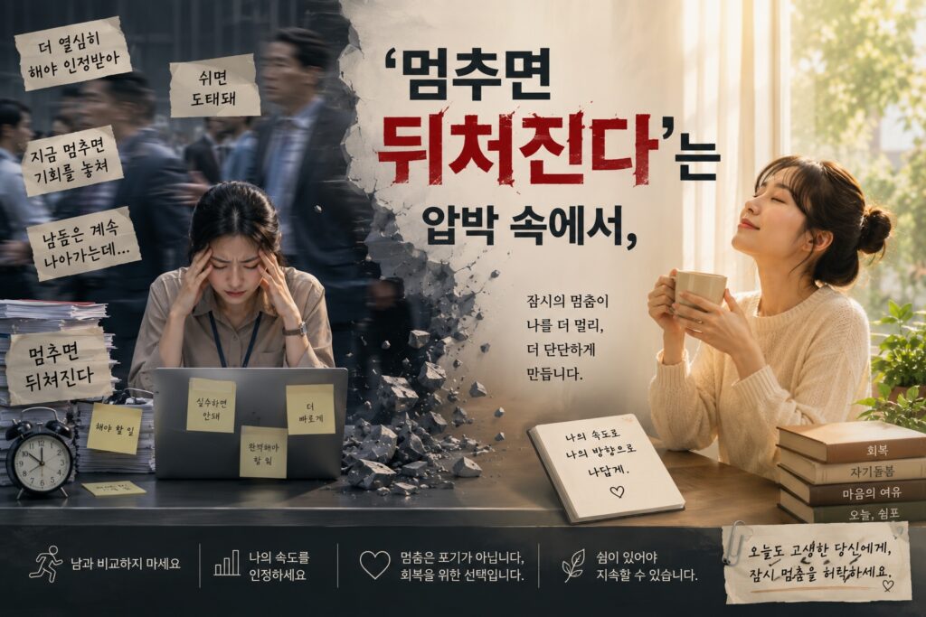 ‘멈추면 뒤처진다’는 압박 속에서