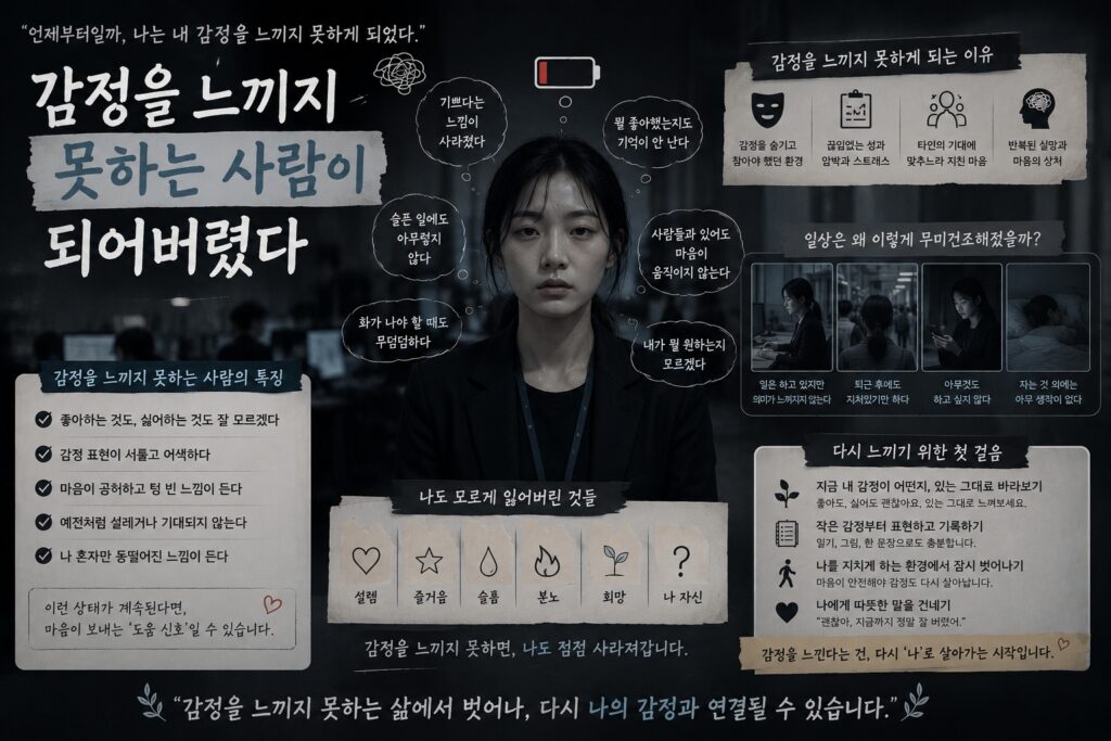 감정을 느끼지 못하는 사람이 되어버렸다