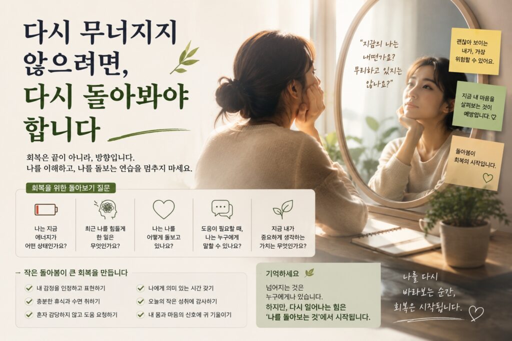 다시 무너지지 않으려면, 다시 돌아봐야 합니다