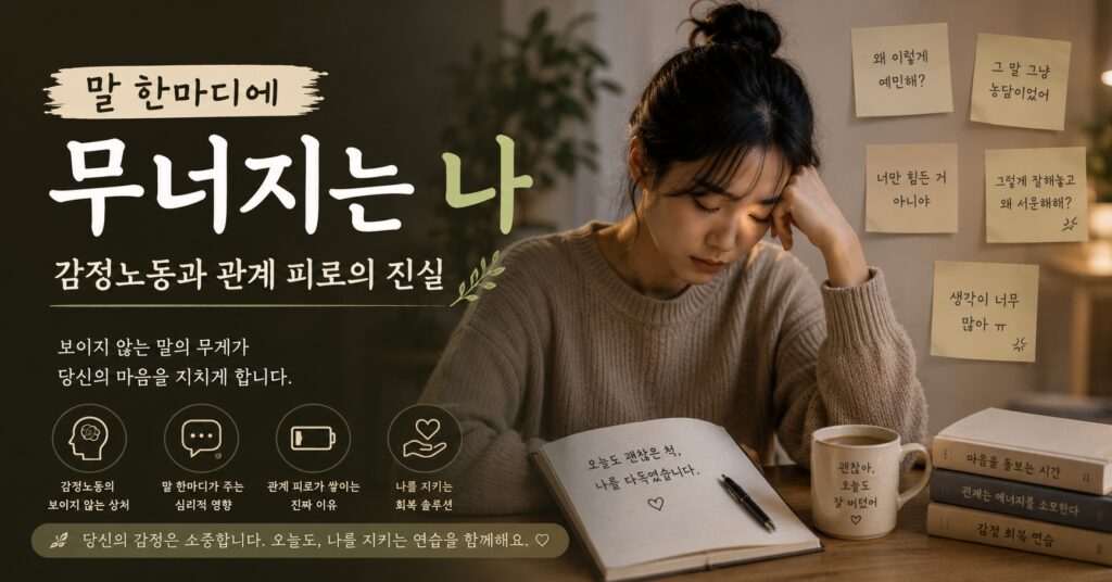 말 한마디에 무너지는 나, 감정노동과 관계 피로의 진실, 감정노동자의 정서적 소진과 회복 이야기