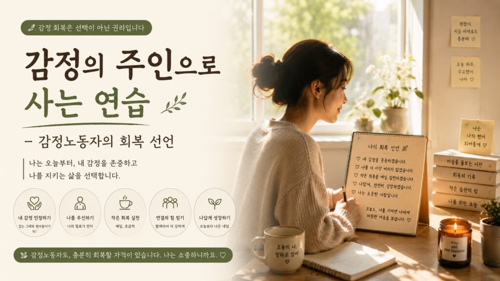 감정의 주인으로 사는 연습 – 감정노동자의 회복 선언