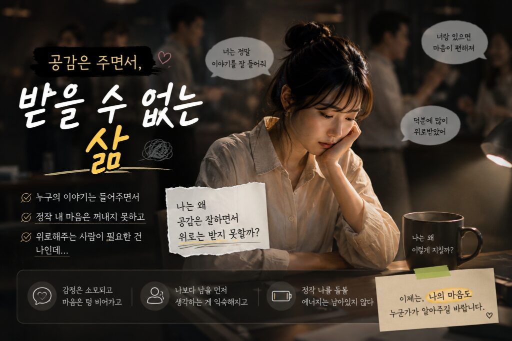 공감은 주면서, 받을 수 없는 삶