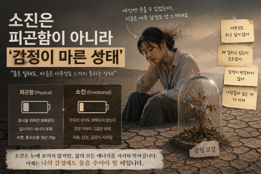 소진은 피곤함이 아니라 ‘감정이 마른 상태’
