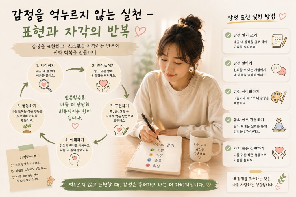 감정을 억누르지 않는 실천 – 표현과 자각의 반복