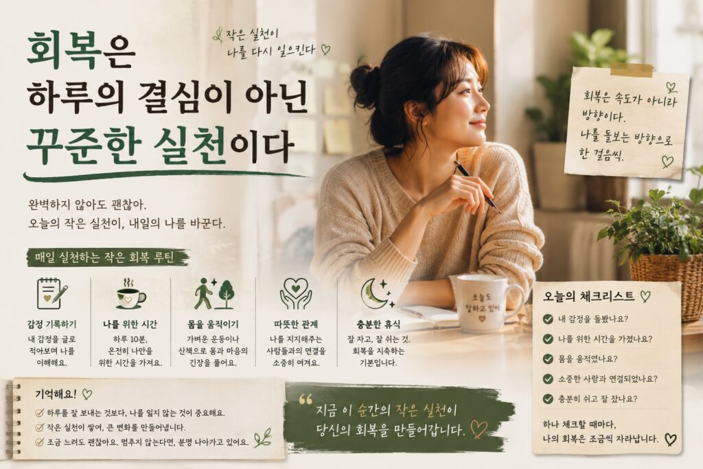 회복은 하루의 결심이 아닌 꾸준한 실천이다
