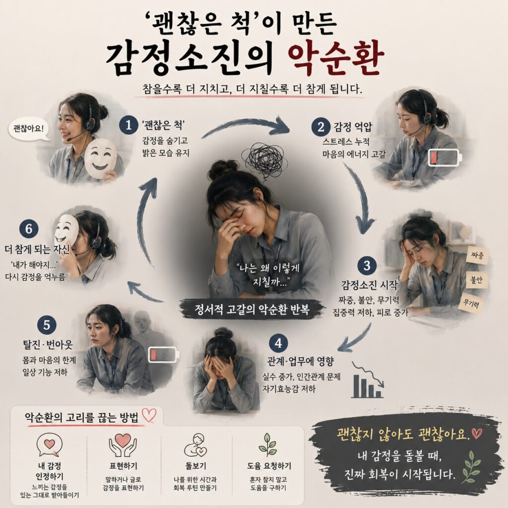 ‘괜찮은 척’이 만든 감정소진의 악순환