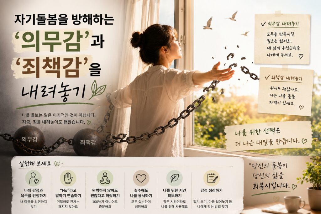 자기돌봄을 방해하는 ‘의무감’과 ‘죄책감’을 내려놓기
