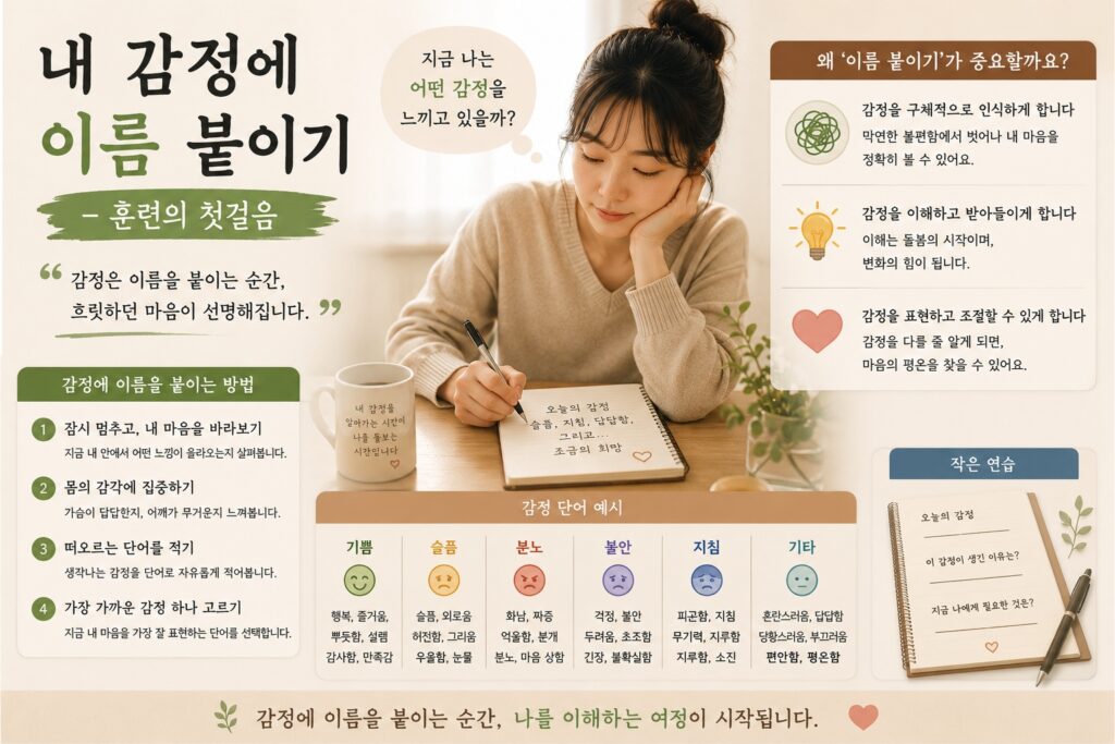 내 감정에 이름 붙이기 – 훈련의 첫걸음
