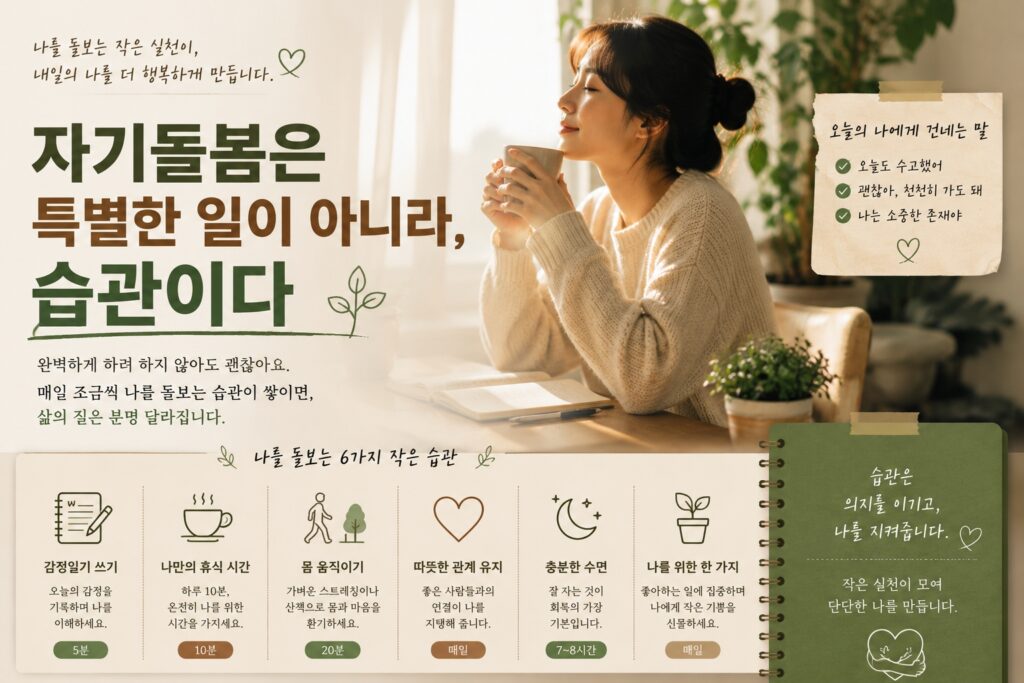 자기돌봄은 특별한 일이 아니라, 습관이다