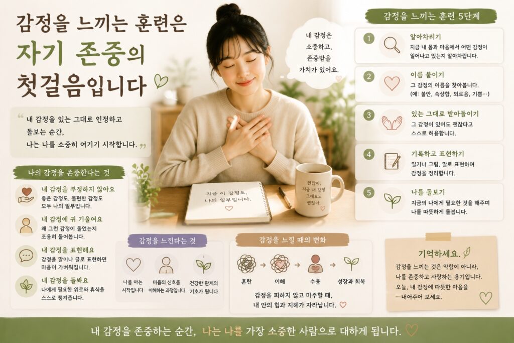 감정을 느끼는 훈련은 자기 존중의 첫걸음입니다