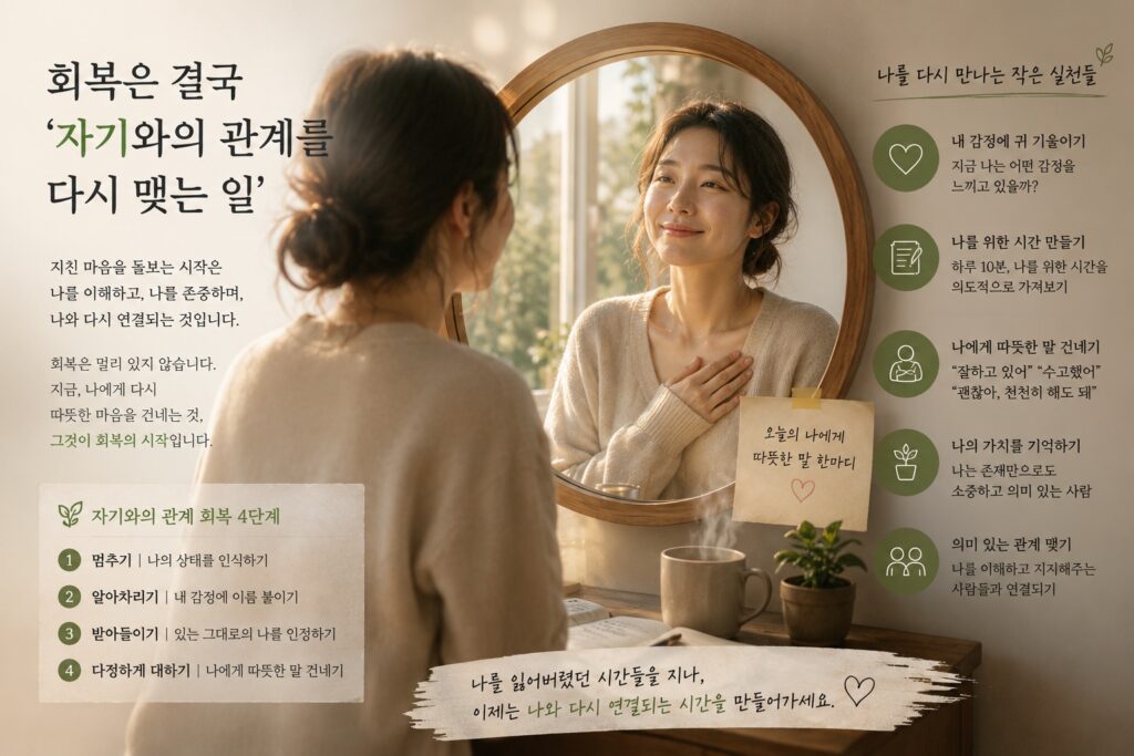 회복은 결국 ‘자기와의 관계를 다시 맺는 일’