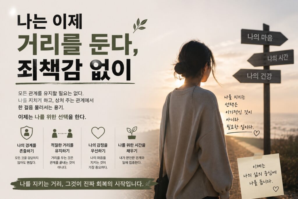 나는 이제 거리를 둔다, 죄책감 없이