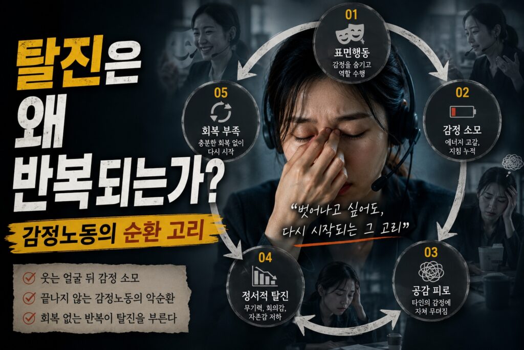 탈진은 왜 반복되는가, 감정노동의 순환 고리, 감정소모와 정서적 탈진의 악순환 구조