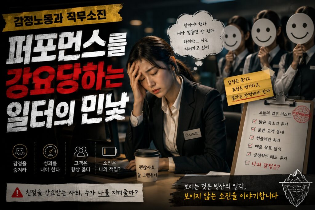감정노동과 직무소진, 퍼포먼스를 강요당하는 일터의 민낯, 감정소진과 직장 번아웃