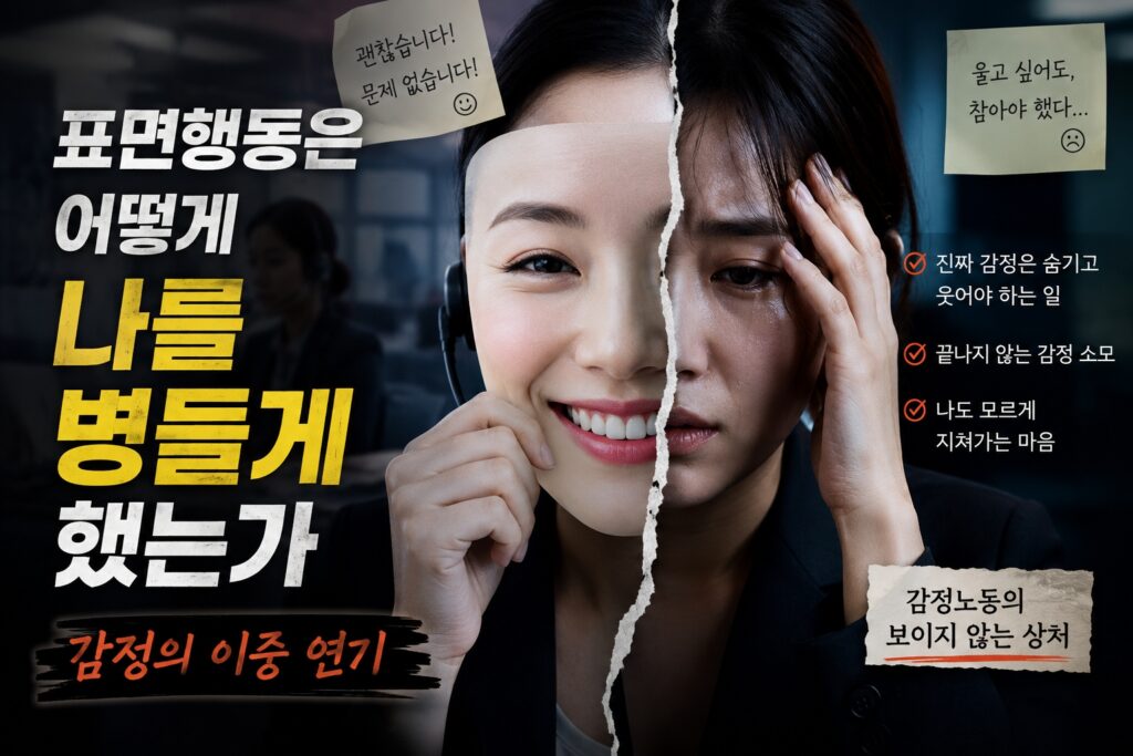 표면행동은 어떻게 나를 병들게 했는가, 감정의 이중 연기, 감정노동자의 숨겨진 감정 소모와 번아웃