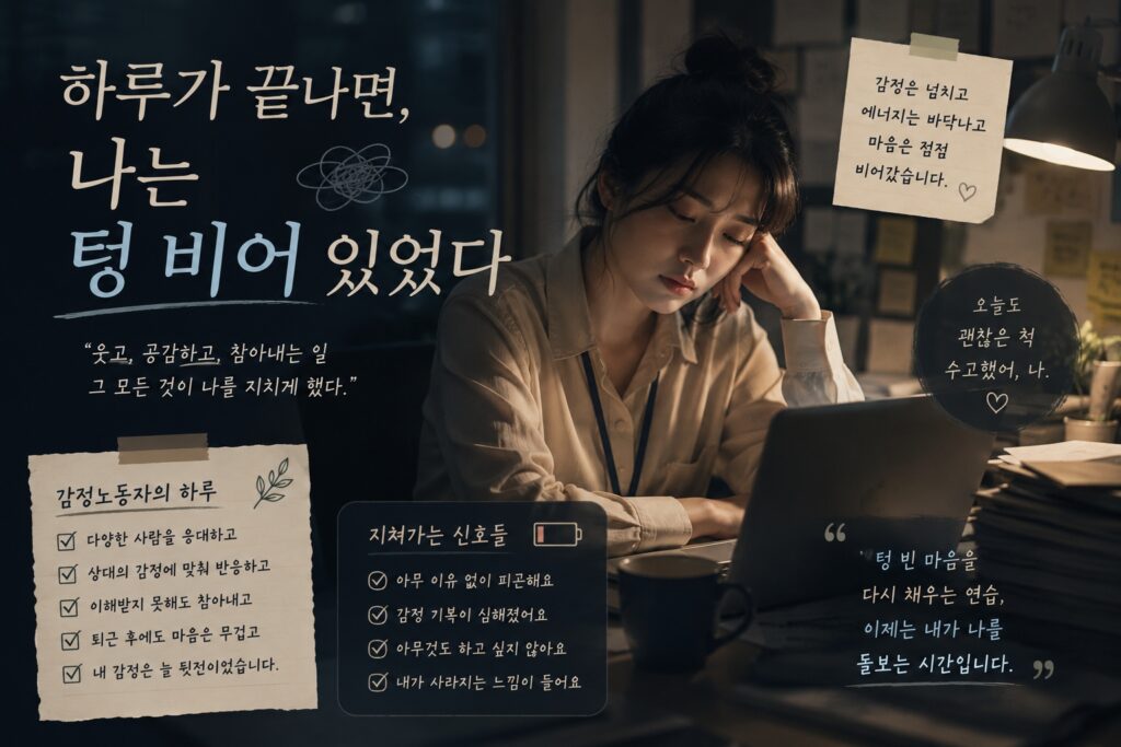하루가 끝나면, 나는 텅 비어 있었다