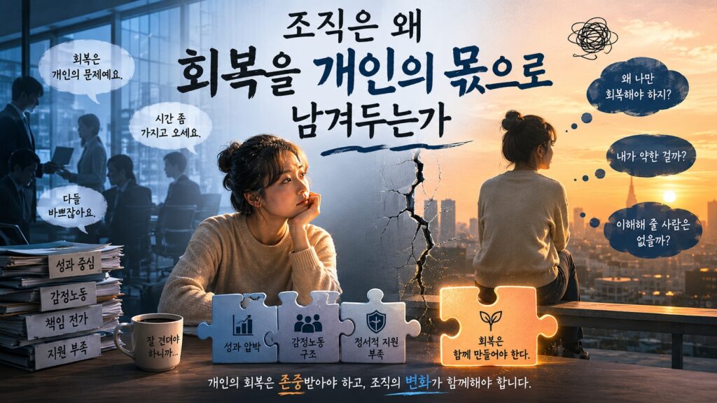 조직은 왜 회복을 개인의 몫으로 남겨두는가