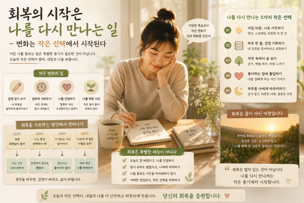 회복의 시작은 나를 다시 만나는 일 – 변화는 작은 선택에서 시작된다