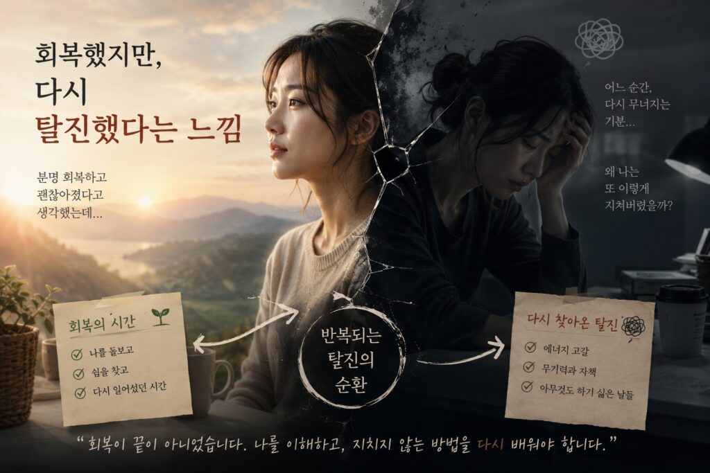 회복했지만 다시 탈진했다는 느낌