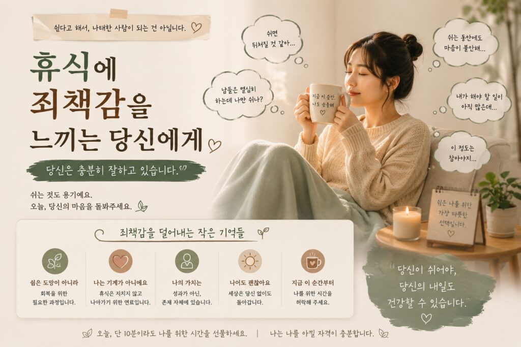 휴식에 죄책감을 느끼는 당신에게