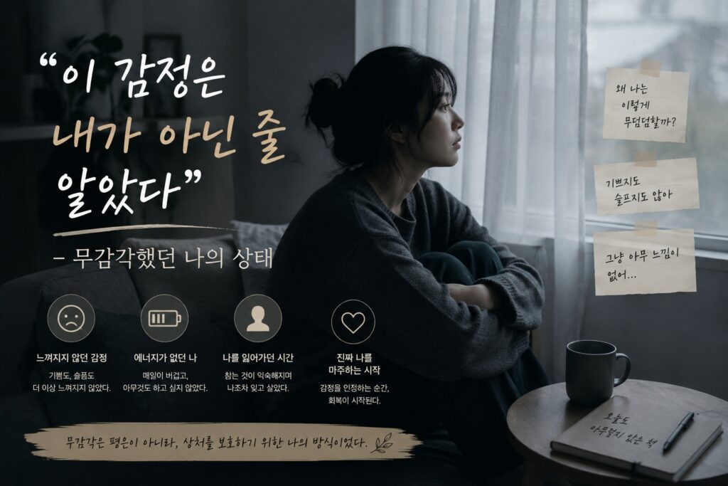 “이 감정은 내가 아닌 줄 알았다” – 무감각했던 나의 상태