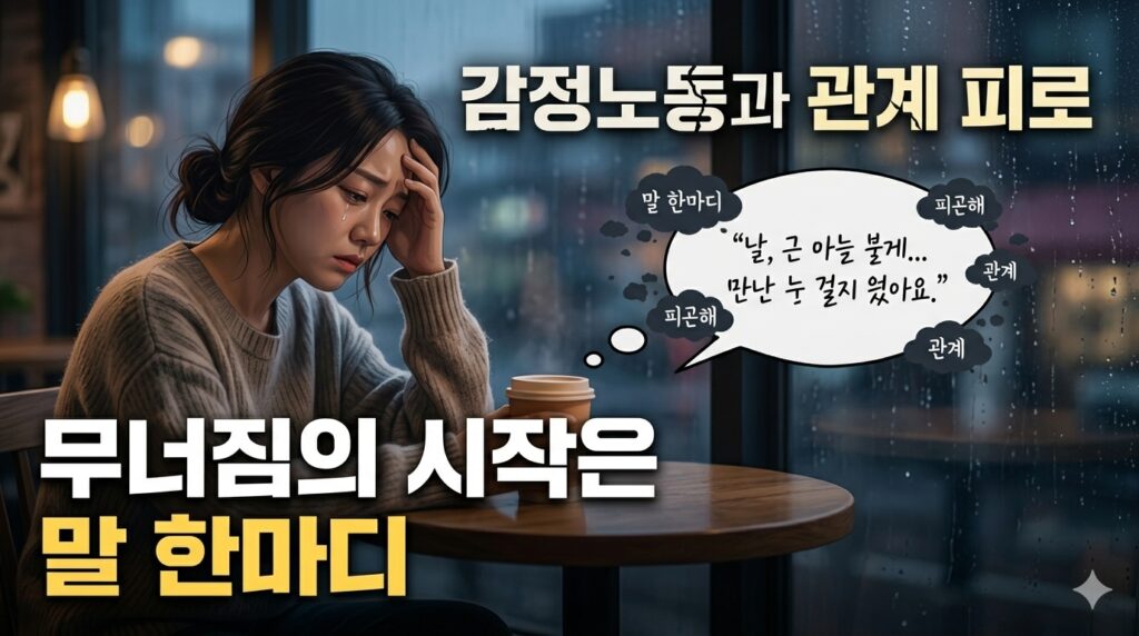 감정노동과 관계 피로로 지친 사람의 감정소진과 심리회복