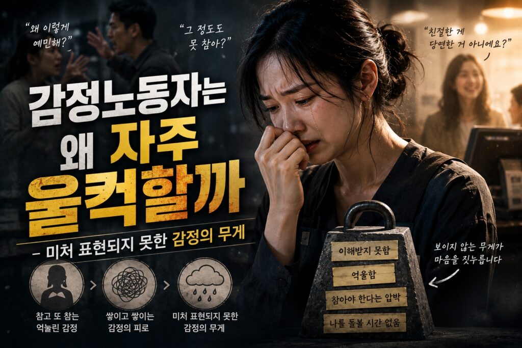 감정노동자는 왜 자주 울컥할까 미처 표현되지 못한 감정의 무게와 감정소진