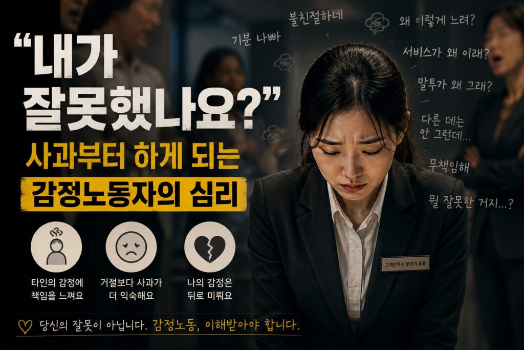 내가 잘못했나요 사과부터 하게 되는 감정노동자의 심리와 감정소진