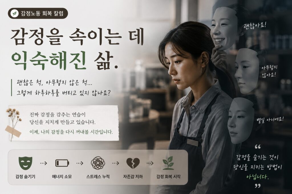 감정을 속이는 데 익숙해진 삶