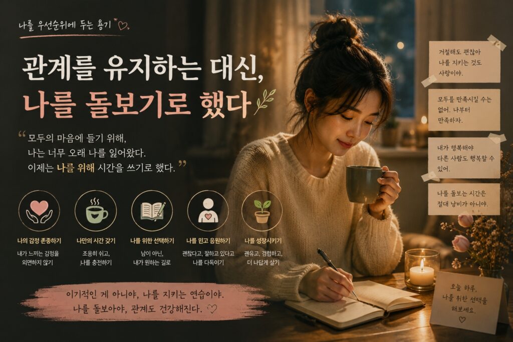 관계를 유지하는 대신, 나를 돌보기로 했다