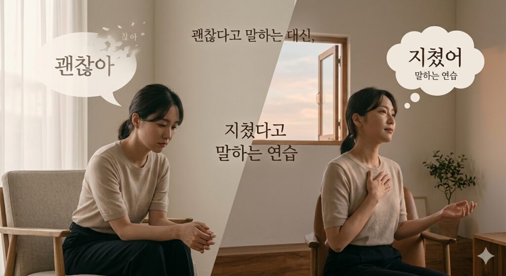 괜찮다고 말하는 대신, 지쳤다고 말하는 연습