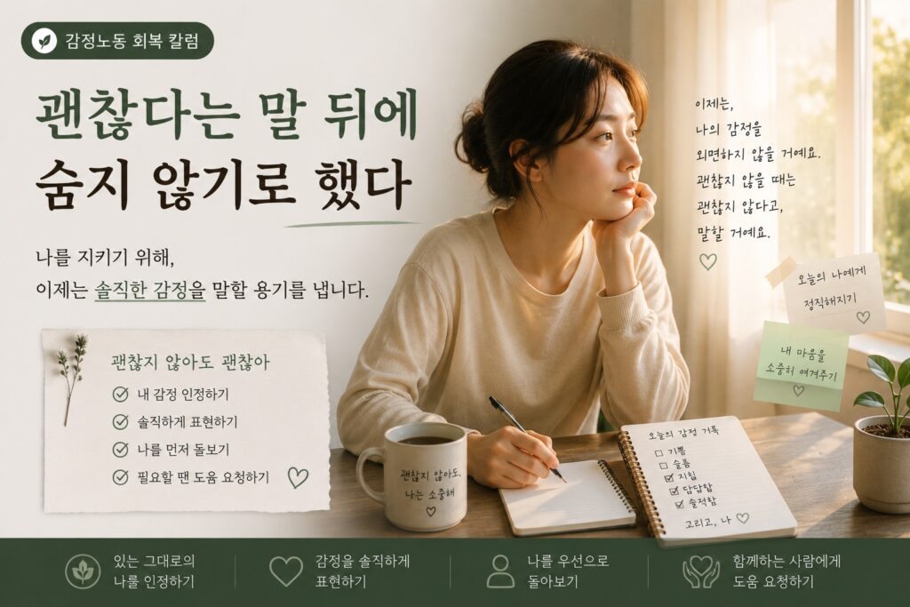 괜찮다는 말 뒤에 숨지 않기로 했다