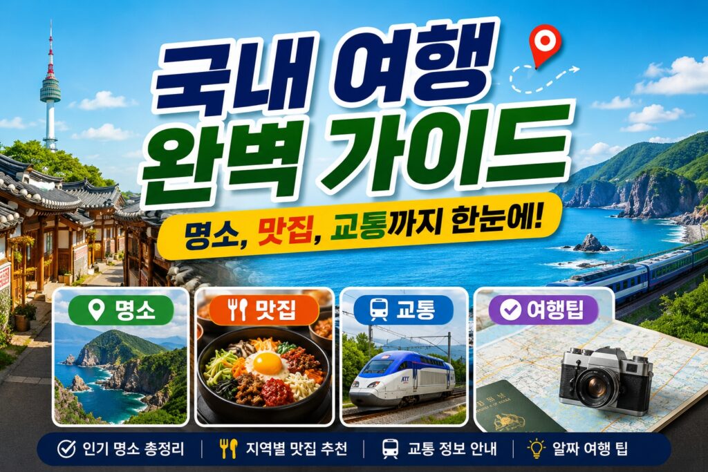 국내 여행 완벽 가이드 – 명소, 맛집, 교통까지 한눈에!